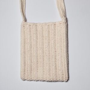Elegant Ivory Crochet Crossbody Bag